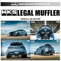 ท่อไอเสีย hks exhaust muffler  ตรงรุ่น mazda 3 Skyactiv 2.0L 5 ประตู โฉม BP allnew ท่อ Stanless Steel ไม่เป็นสนิม