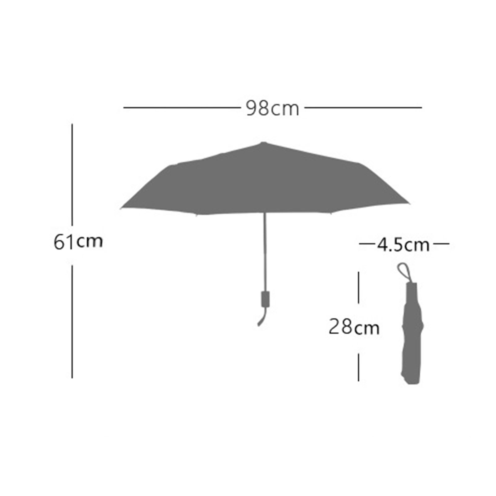 Zjchao ô dù nhỏ gọn chống gió 8 xương sườn gấp gọn được cho hoa văn kẻ sọc vuông Du Lịch Ngoài Trời (Màu Trắng)