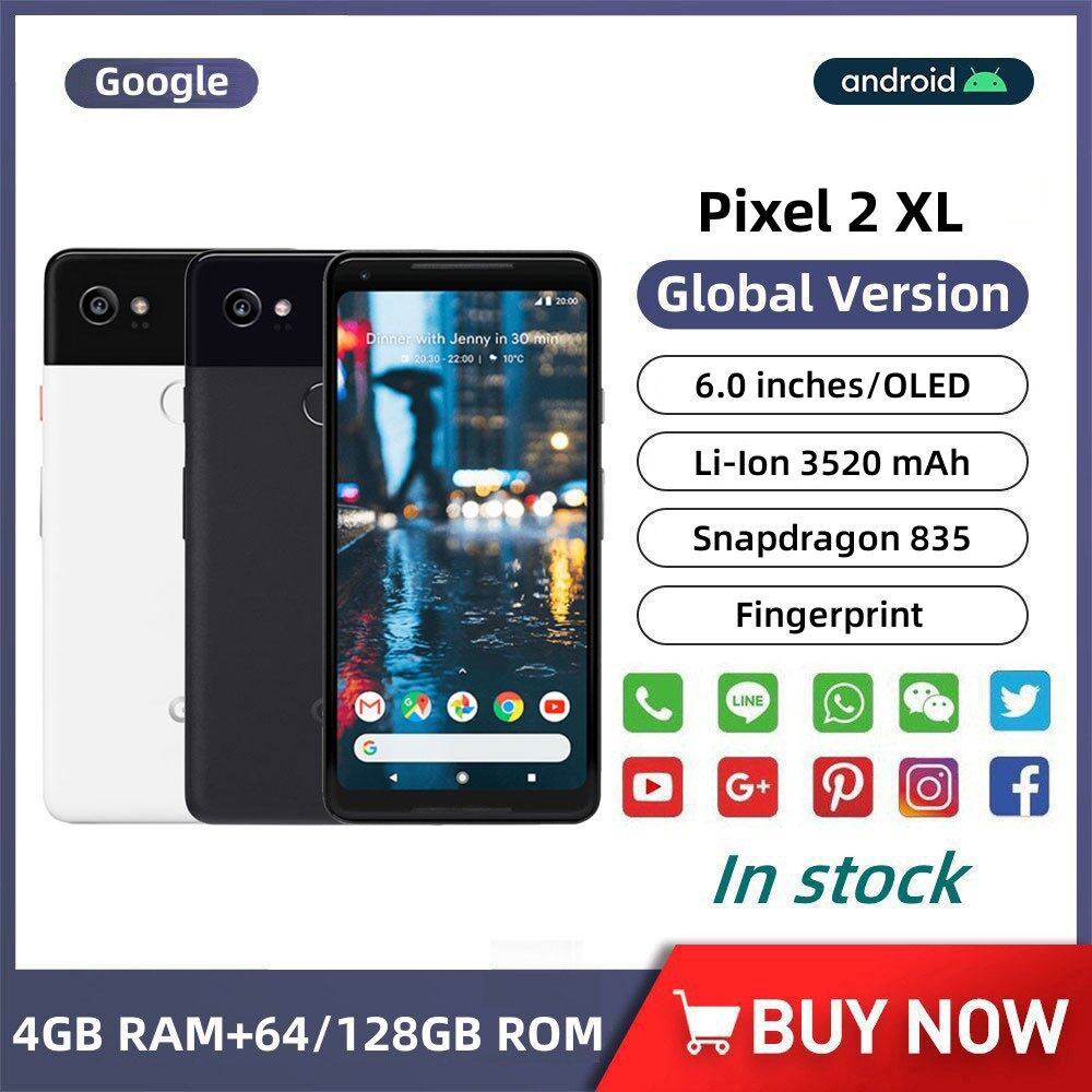 Pixel 2XL Smartphone Snapdragon 835 Octa Core 4GB 64GB/128GB Fingerprint 4G LTE Mobile Phone Used 98% new