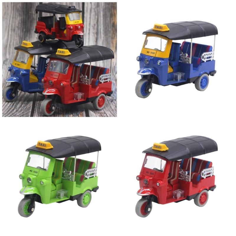 Dễ Thương Thái ba bánh hợp kim Đồ chơi mô hình ba bánh xe cho trẻ em và trang trí nội thất với vibranted màu sắc và hợp kim