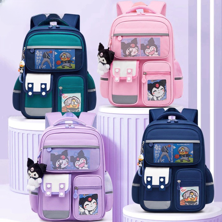  Ba Lô Nam Nữ Tiểu Học Học Sinh Kuromi  Ba Lớp Hoạt Hình Dễ Thương Trẻ Em Ba Lô Cao Cấp 43X31X15 