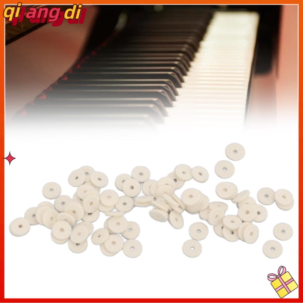 QIANGDI ​90Pcs Màu be Đệm nỉ cho đàn piano ​ Độ dày 2mm ​ ​ Cảm thấy ​ Đục đường ray cân bằng ​ Tiện lợi ​ Phụ kiện điều chỉnh đàn piano ​ ​ Phụ tùng sửa chữa bàn phím ​