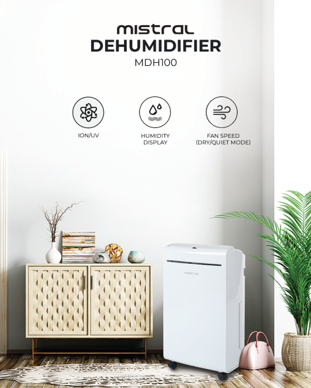 Mistral MDH100 Dehumidifier With Ionizer Singapore