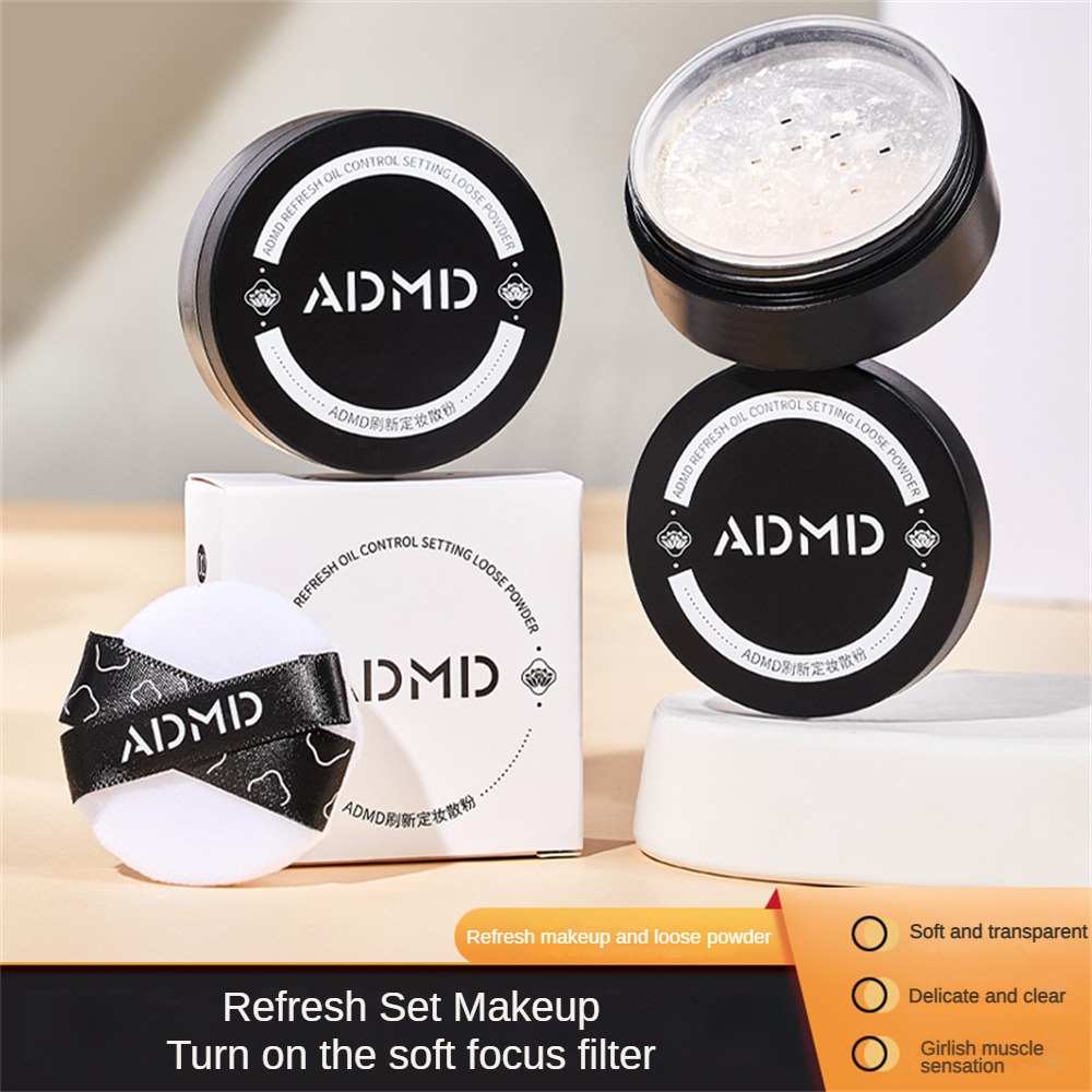 MOFE ADMD Refreshing Makeup Powder Lasting Oil Control Waterproof Setting Loose Powder Lightweight Breathable concealer Honey Powder