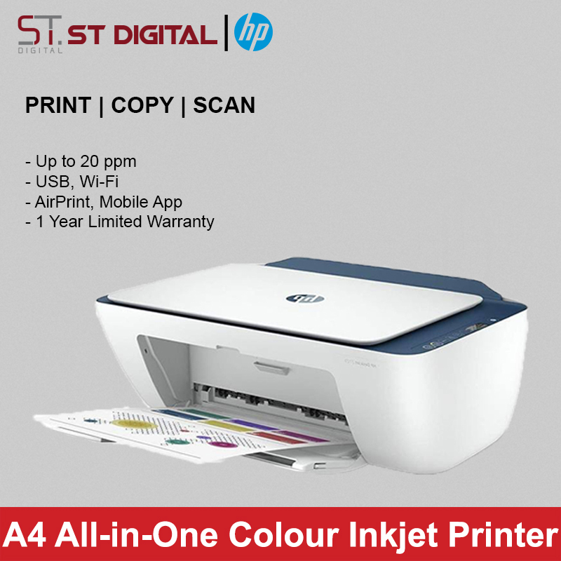 HP DeskJet 2723 All-in-One Colour Printer DJ2723 D2723 2723 Wireless Print Scan Copy Color Inkjet Printer Color Printer replacement of deskjet 2623 D2623 2621 Singapore
