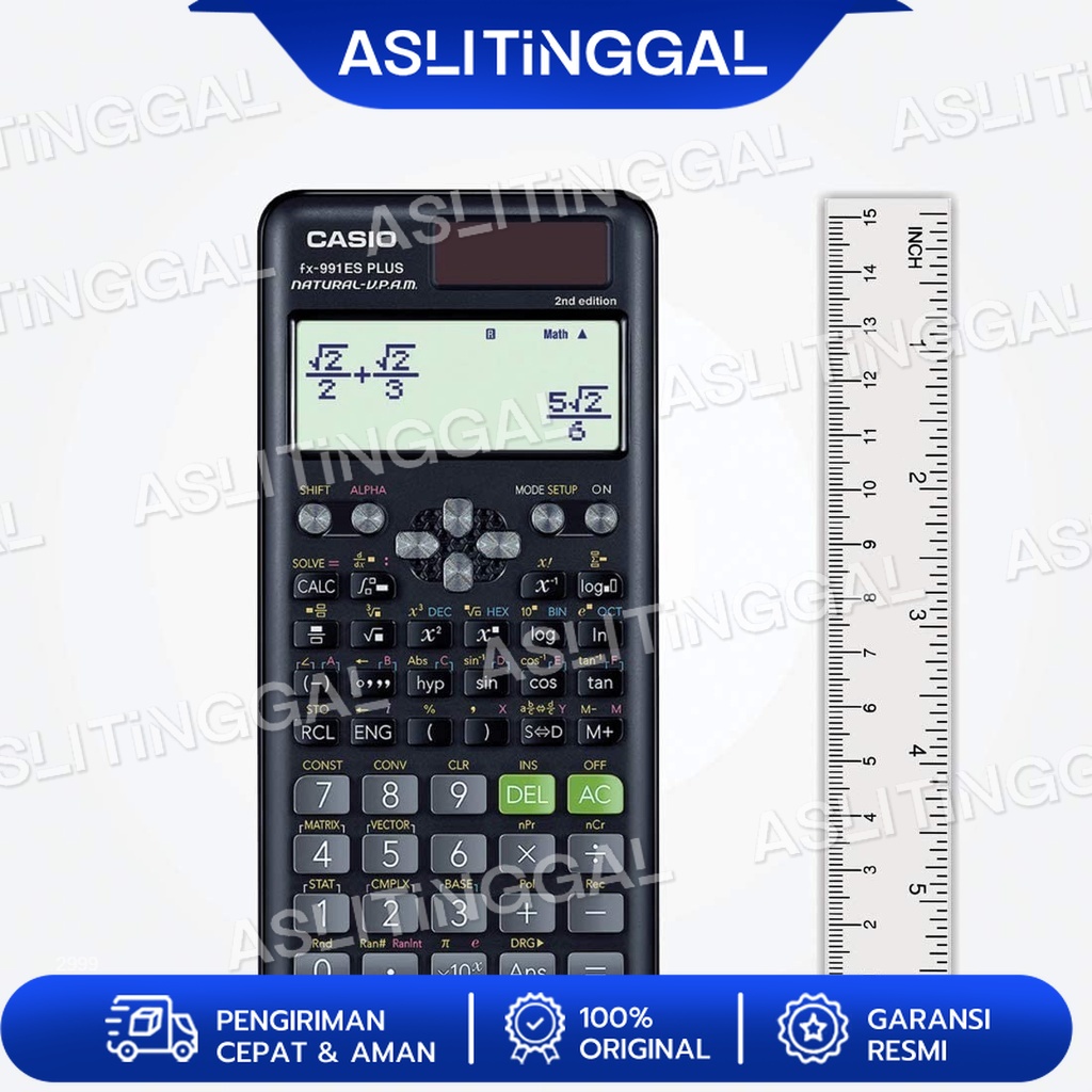 Kalkulator Scientific Casio ilmiah FX-991ES-Plus Calculator Scientific Casio Kalkulator Casio Scientific 417 Fungsi Dua Sumber Tenaga Baterai Dan Tenaga Matahari 40 Konstanta Rumus