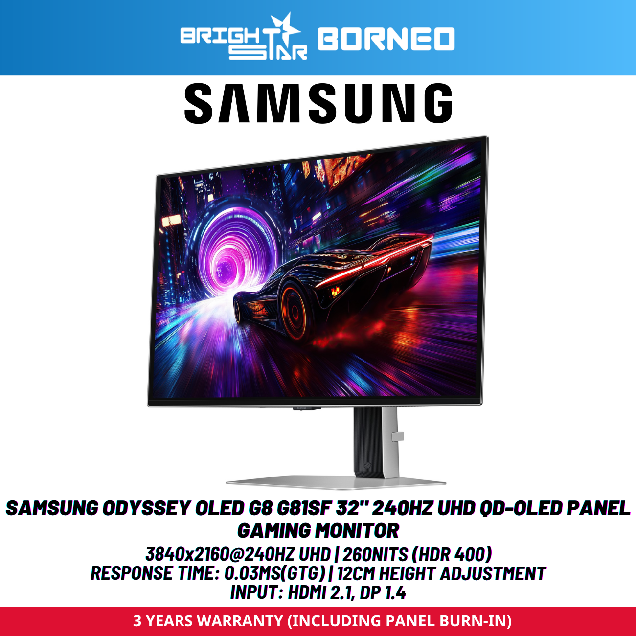 SAMSUNG ODYSSEY OLED G8 G81SF 32" 240HZ UHD QD-OLED Panel