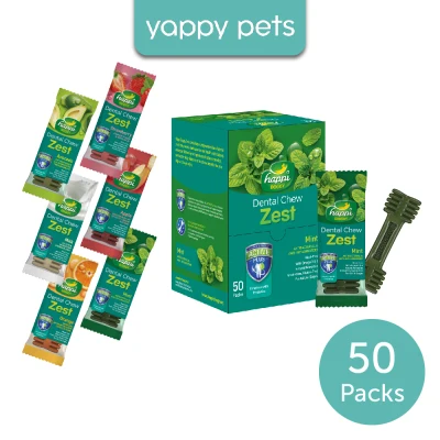 *Carton Deal* (25g X 50Pcs) Happi Doggy 4-inch Dental Chew Zest (6 Flavours Available)