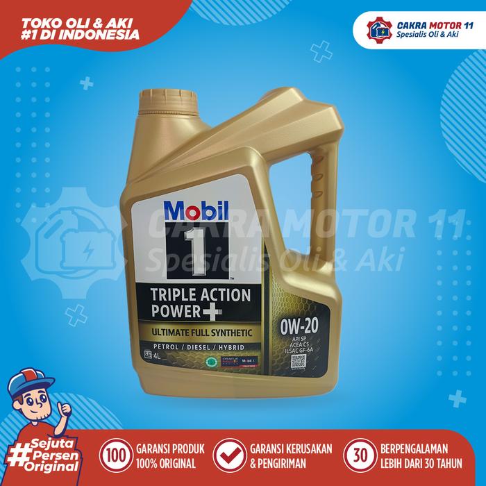 MOBIL 1 TRIPLE ACTION POWER PLUS 0W20 SP 4X4LT Harga 1,347,000 rupiah*Gratis Ongkir