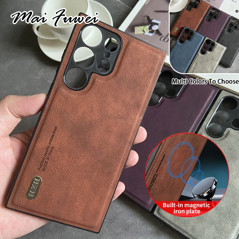 MAIFUWEI โทรศัพท์หนังนุ่มนุ่มโทรศัพท์แม่เหล็กฟิล์มป้องกัน Samsung Galaxy S21 S22 S23 PLUS S 23 ULTRA 5G 2023 Galaxy s23ultra s23plus ราคา 57 บาท*ส่งฟรี