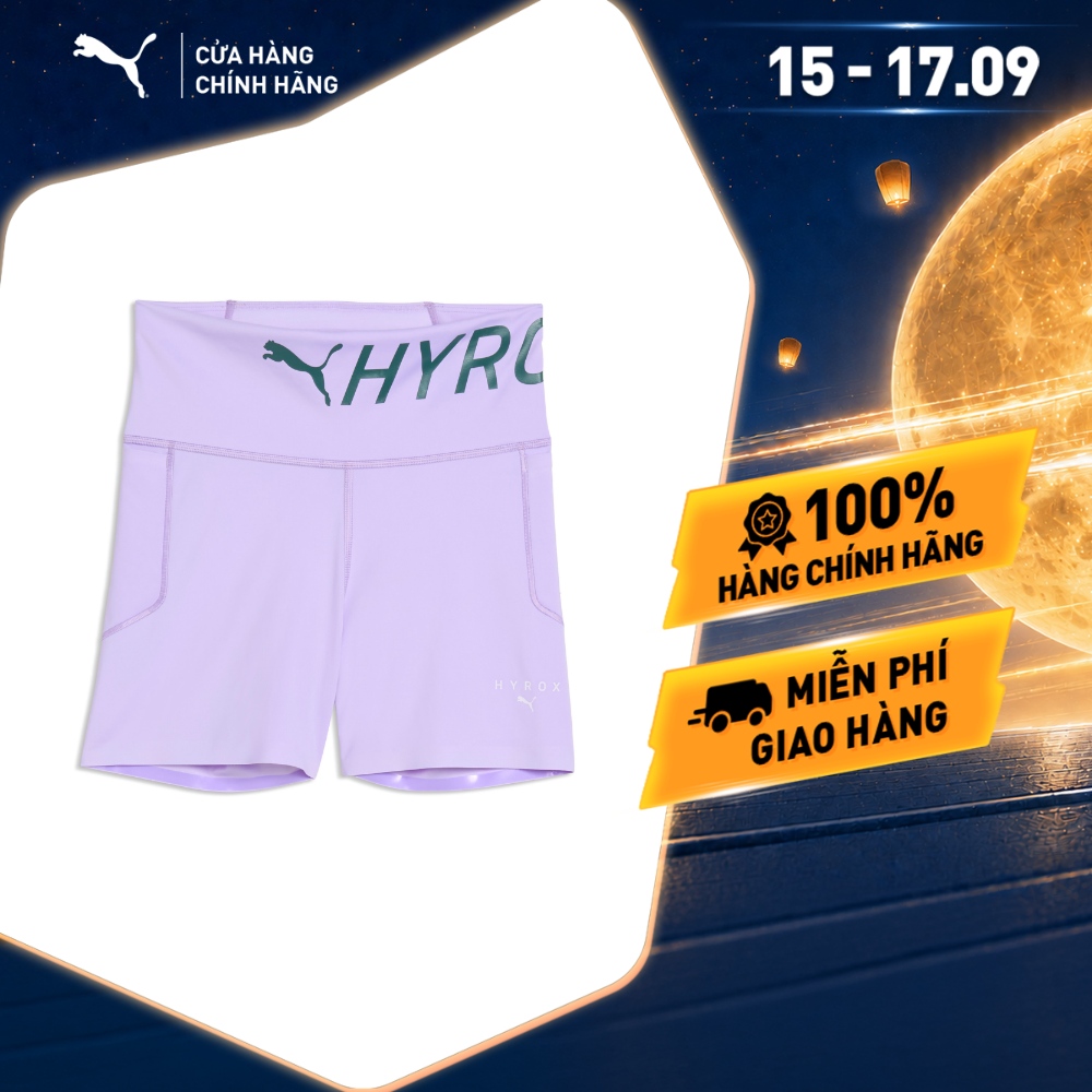 Quần Đùi Thể Thao Tập Luyện PUMA Nữ W xHYROX PWRMD 4 SRTTHT Light Lavender Màu Tím