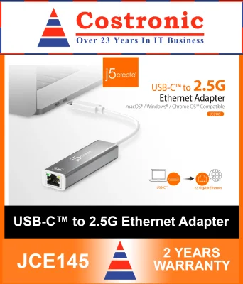 J5CREATE JCE145 USB-C™ to 2.5G Ethernet Adapter