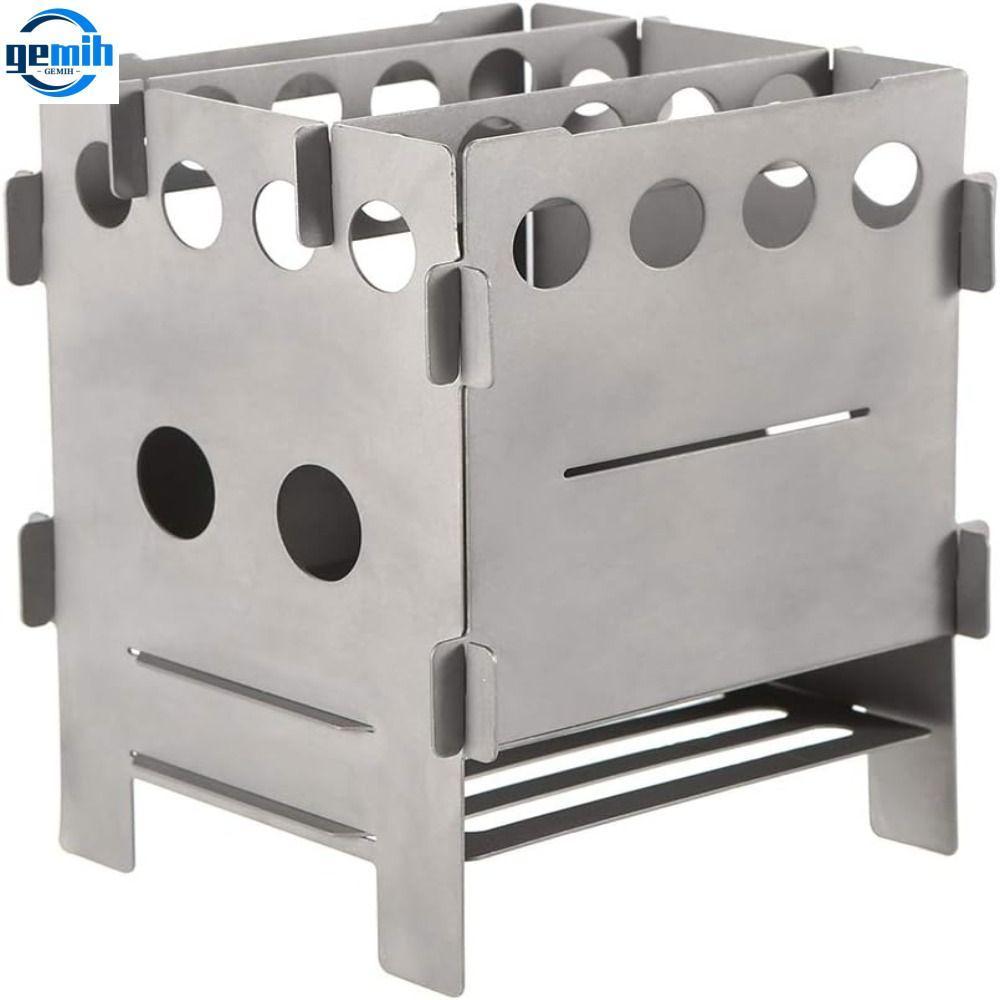GEMIH Bếp đốt rượu tương thích Lò đốt củi Nhẹ Titanium Lò nướng BBQ bỏ túi Di động Bếp cắm trại gấp gọn Nấu ăn ngoài trời