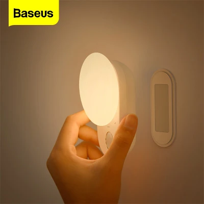 Baseus Magnetic Night Lamp LED Sensor Induction Night Light Detachable Kitchen Light Cabinet Light For Bedroom Lamp Wardrobe