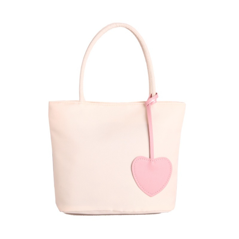 SRAITH Phong cách Hàn Quốc Túi Tote bằng Nylon Màu đơn sắc Có  Dây Chuyền Hình Trái Tim Túi đeo vai vải Oxford Nhẹ Dung lượng lớn Túi đeo nách Các cô gái - 4