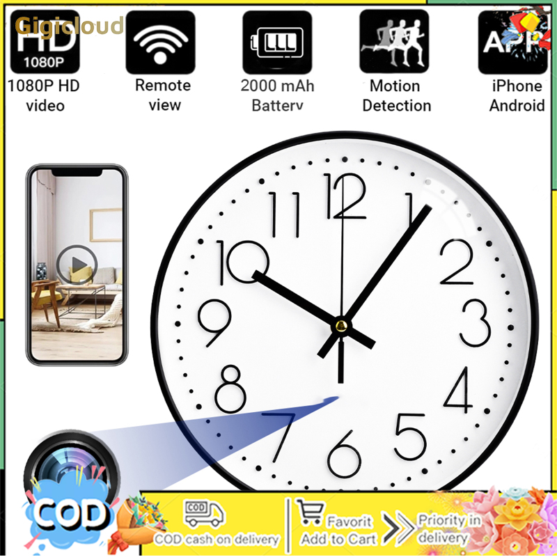 1080p Hd Mini Cam Clock Motion Detection Night Vision P2p Home Security Surveillance Wireless Wifi Wall Clock Camera ราคา 6,822 บาท*ส่งฟรี