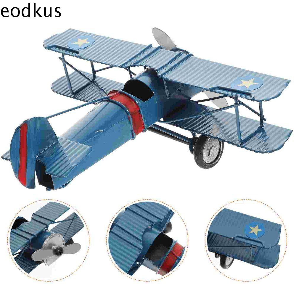 EODKUS Đồ thủ công Mô hình máy bay cổ điển Bộ sưu tập Sắt hoài cổ Mô hình máy bay kim loại Nội thất xe hơi Thu nhỏ Đồ trang trí máy bay Trang trí nhà cửa