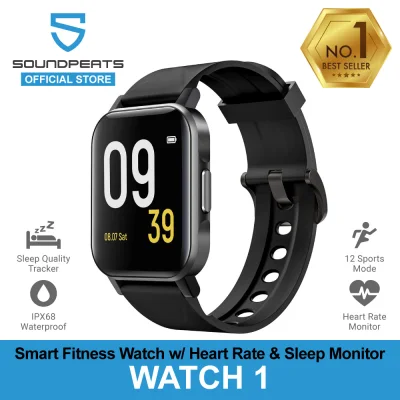 SoundPEATS Watch1 Smart Fitness Watch With 24/7 Heart Rate Monitor, 12 Sport Modes, Touch Screen & IP68 Waterproof