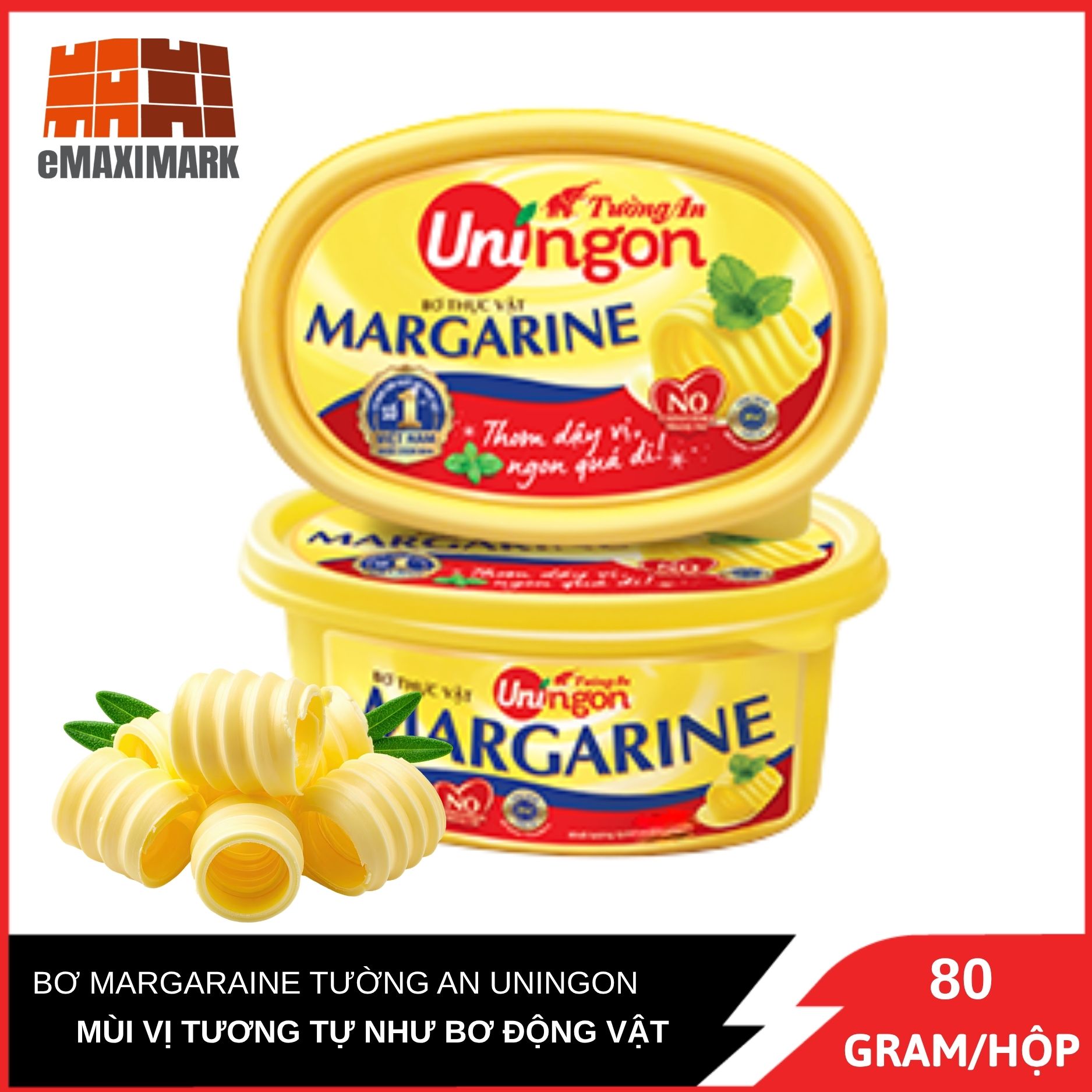 BƠ MARGARINE TƯỜNG AN UNINGON 80GR/HỘP