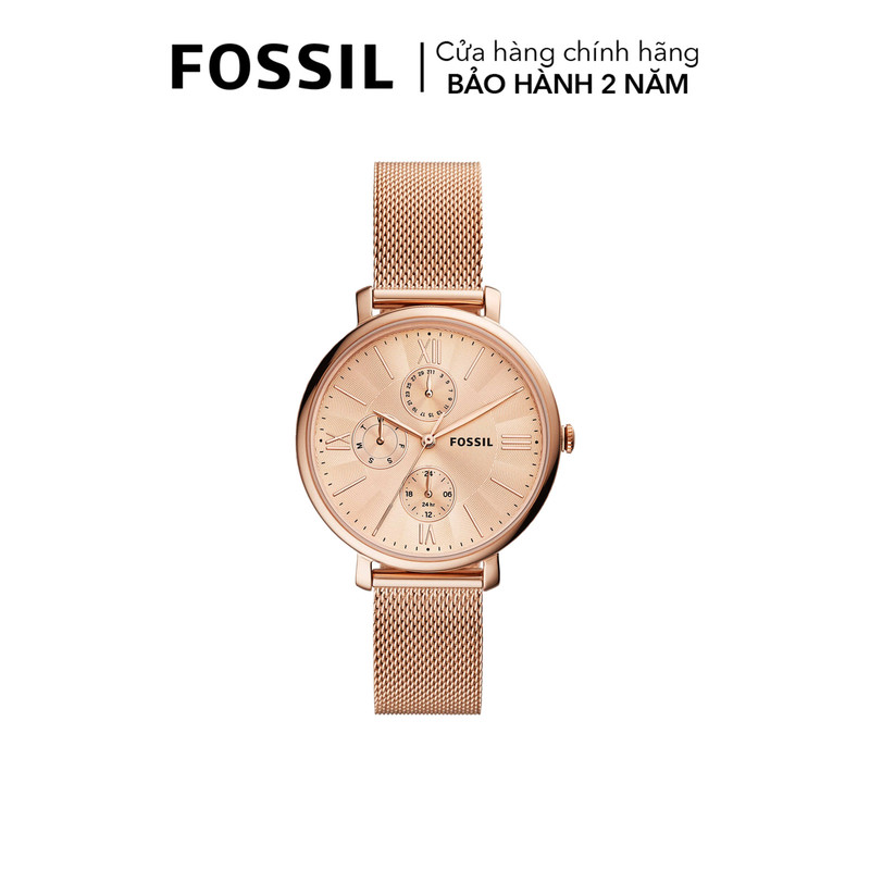 Đồng hồ nữ Fossil Jacqueline dây kim loại, mặt 38 MM, màu vàng hồng, ES5098