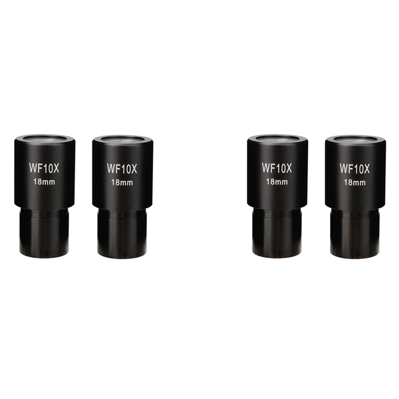 4 PCS WF10X Widefield Eyepiece Biological Microscope Optical Lens Eyepiece Wide Angle 23.2mm Mounting Size