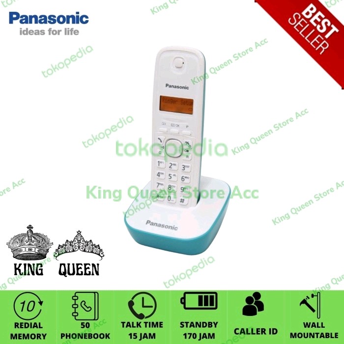 TELEPON CORDLESS PANASONIC WIRELESS KX-TG1611 (BIRU) Harga 815,000 rupiah*Gratis Ongkir