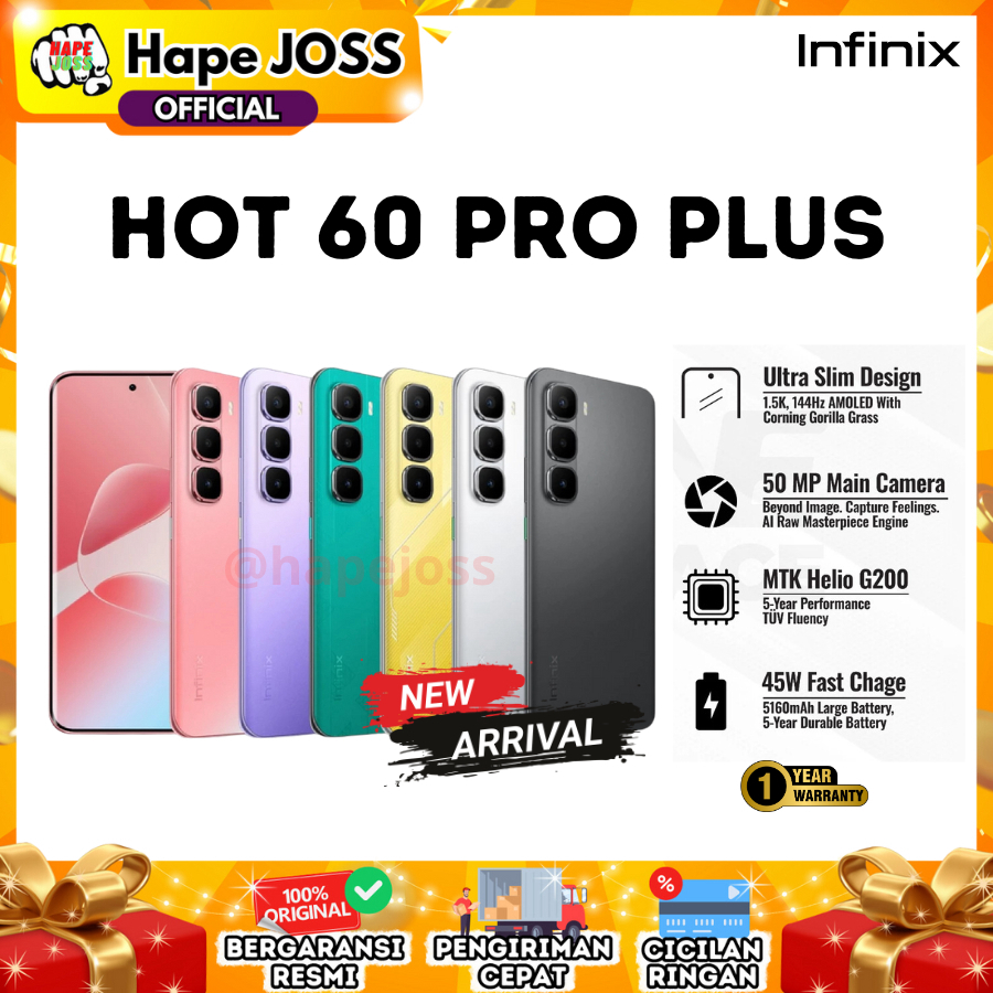 Infinix Hot 60 Pro Plus 8/128GB NFC Garansi Resmi Harga 2,699,000 rupiah*Gratis Ongkir