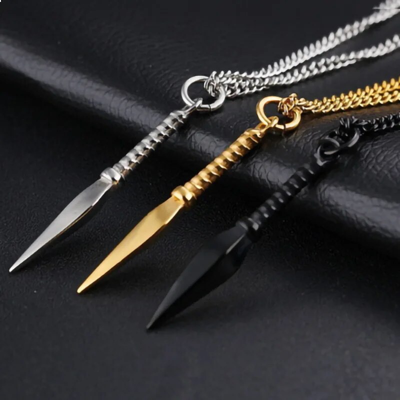 Thời Trang Rock Kim Loại Giáo Dây chuyền mặt dây Cho Nam Giới xích đen Nam Giới Của Vòng Cổ Kolye Bijoux Cổ Áo Collier Homme
