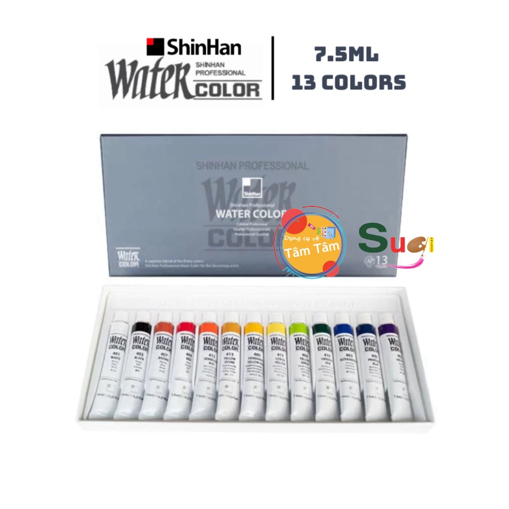 MÀU NƯỚC SHINHAN PROFESSIONAL  - Water Color Shinha 7.5ml - 13 / 18 / 24 / 30 / 48 màu