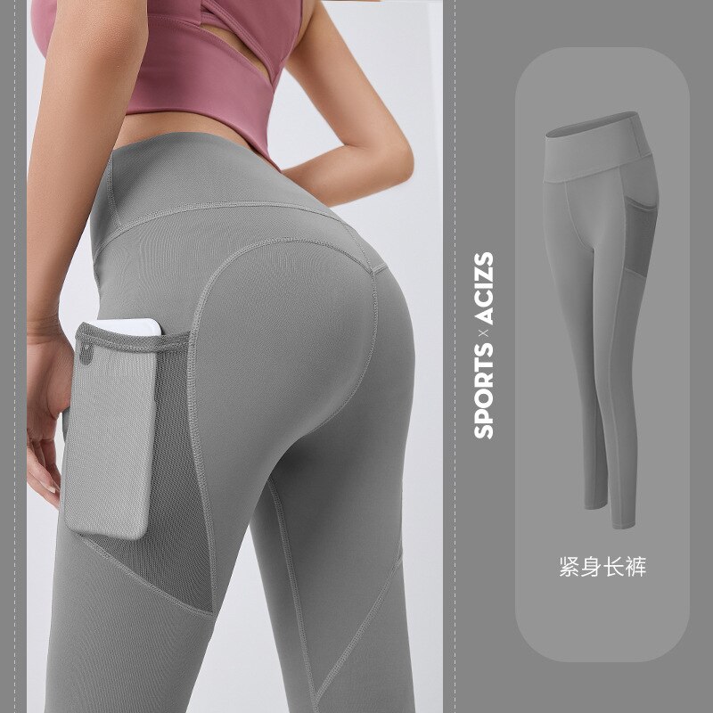 Women's Pants with Pockets Capri Pants Nine-point Leggings Sports Girls Fitness Pants Belly Control Jogging Leggings Women's Fitness Pants - 6