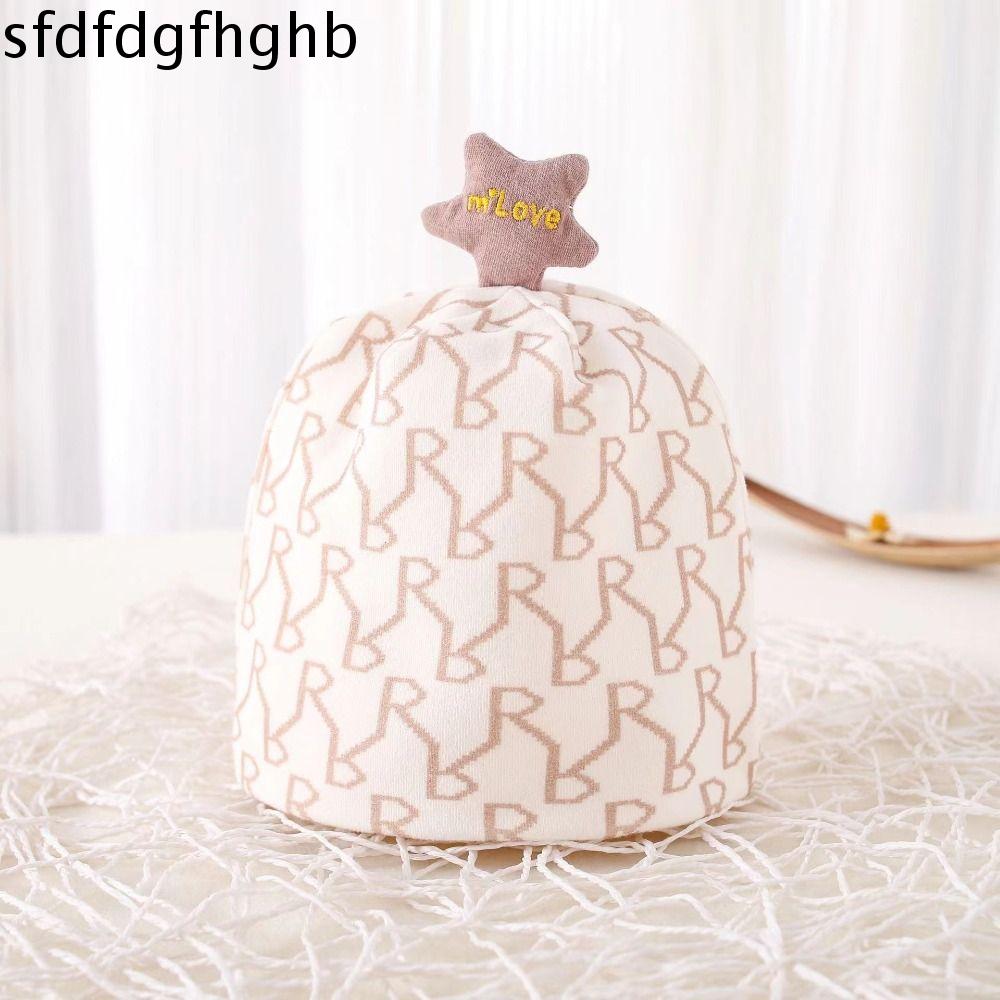 SFDFD In Mũ vải Muslin không xương 0-3 tháng Gấu hoạt hình Mũ trẻ sơ sinh Chống gió Đàn hồi Mũ Beanie cho trẻ sơ sinh Trẻ mới biết đi