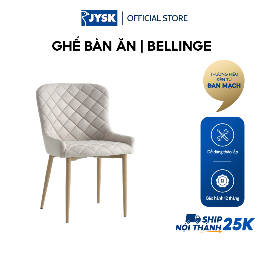 Dining Table Chairs |   Jysk Bellinge |   Polyester/Metal Fabric |   Golden Sand |   R52Xs60Xh83Cm