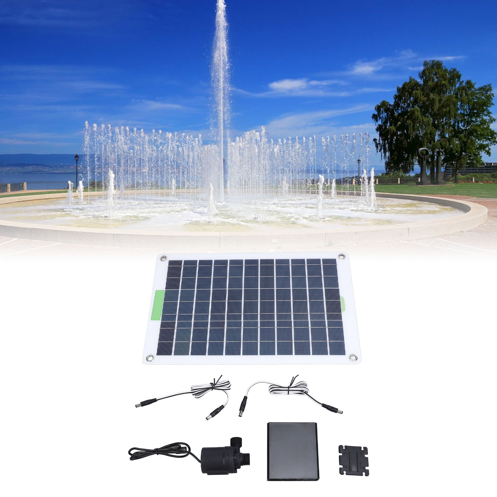 Solar Powered Water Fountain Pump Solar Water Pump 100W Professional with Energy Storage Box for Fountain ราคา 1,262 บาท*ส่งฟรี