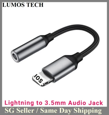 Lightning to 3.5mm audio jack adapter compatible for iphone latest version Support Listening music