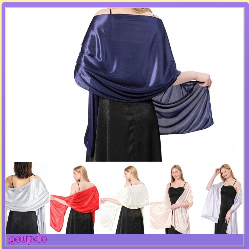 GOUPDO Bánh cuốn Khăn choàng nữ Mềm mại Khăn trang trí Phụ kiện thời trang Áo choàng dự tiệc Đám cưới