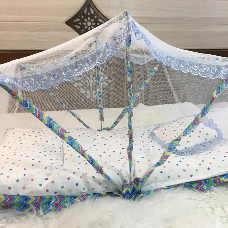 Baby Sleeping bag with net Safety Cover Baby Crib 0-1 Year Portable Folding Cots Foldable Net Infant Sleeping Bag - bistar - bed accessories , newborn bag, Carry Nest, Carrier With Head Pillow  Mosquito net New Born Net Gadda Set