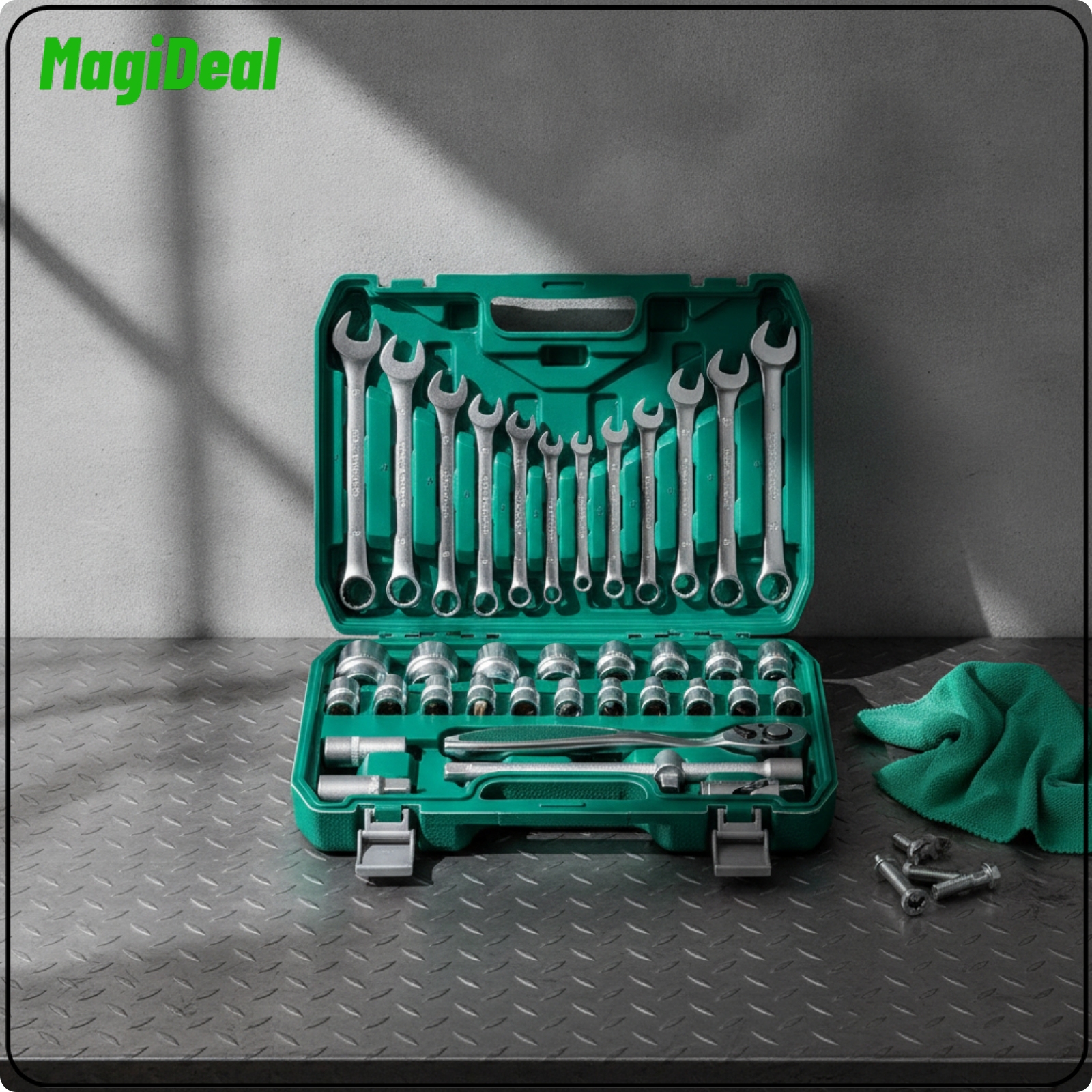 MagiDeal 37-Piece Socket Wrench Set with Case 72-Tooth Socket Wrench Kit Polished Hand Tool Kit with Case Portable for DIYers, Garage ราคา 9,420 บาท*ส่งฟรี