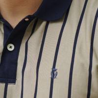 MATSUDA Baju Kaos Polo Shirt Dewasa Stripe Pria Kerah Katun Otawara Spray Green