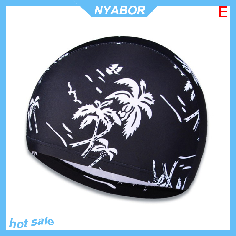 NYABOR Mũ bơi co giãn mũ bơi thể thao nhanh khô bảo vệ tai chống nước