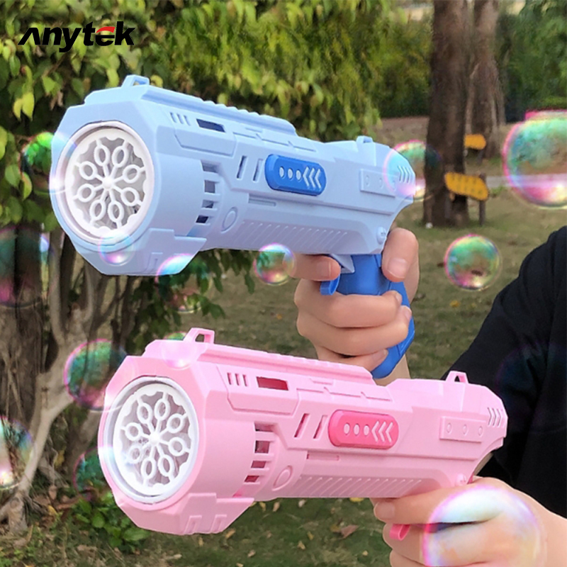 Electric Space Bubble Gun 8-hole Handheld Bubble Machine With Music Light For Children Outdoor Party Gifts ราคา 204 บาท*ส่งฟรี