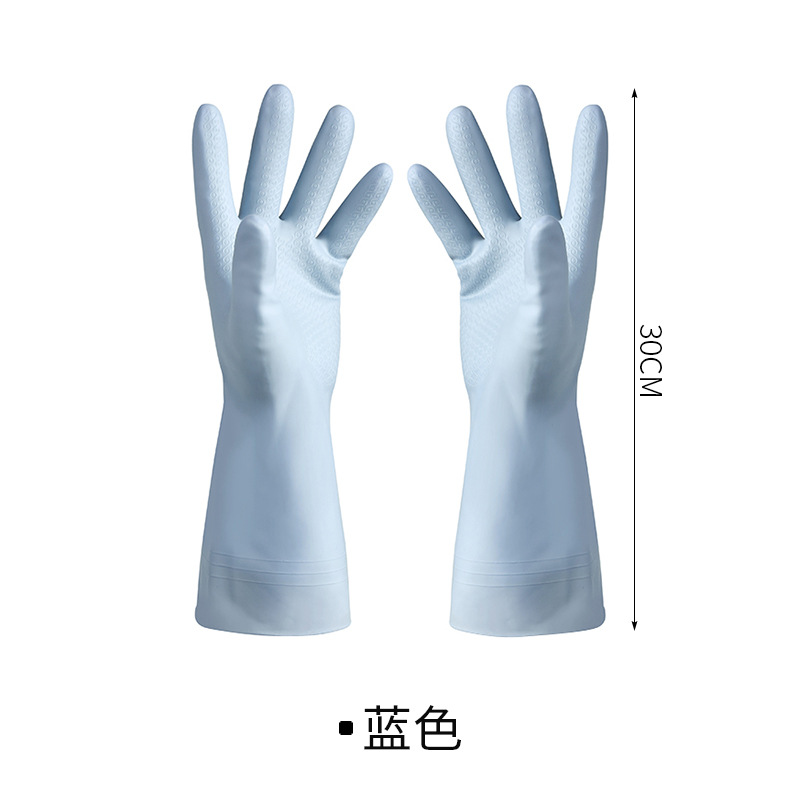 Kitchen dishwashing gloves thickened durable waterproof cleaning housework women's laundry Grant latex rubber rubber gloves - 1