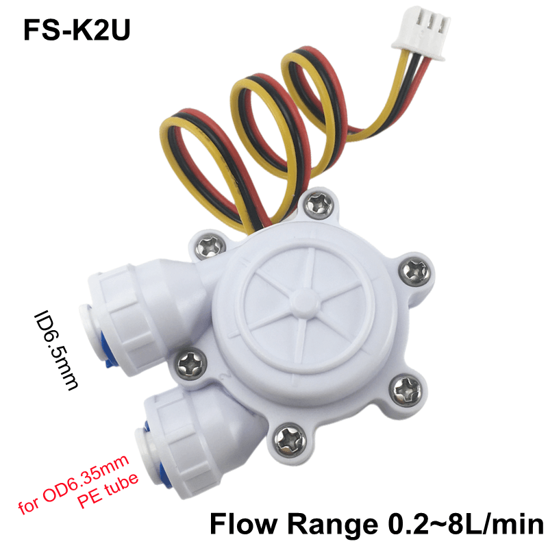 Cảm Biến Lưu Lượng K2U nguồn cấp 3-24VDC | Đầu nối Nhanh | Đo Lưu Lượng Nước | Tùy chọn KT2, K2U, Q2T, Q2U, Q3T, Q3U | Ứng dụng máy pha cafe Chính Hãng