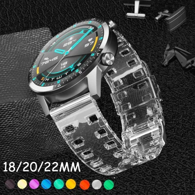 20 22mm straps for band Samsung watch 3 41mm 45mm.Samsung galaxy watch 42 46mm gear s3 silicone transparent replacement for Huawei GT 2e honor magic(For detailed watch brands and models, please see the product description)