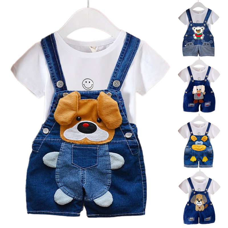 Baby Jumpsuit For Boys Girls Cute Embroidered Cartoon Breathable Casual