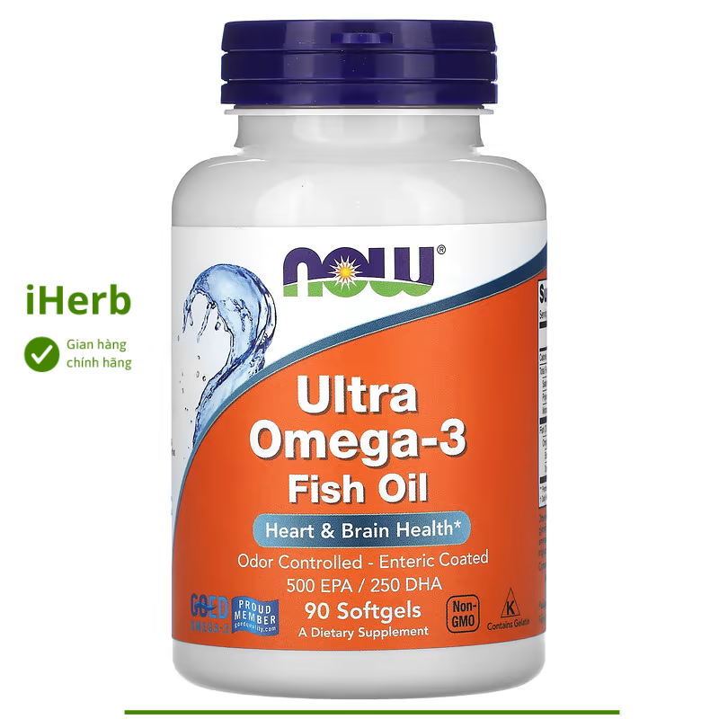 Ultra Omega-3 Fish Oil, 90 Softgels Now Foods - iHerb Vietnam