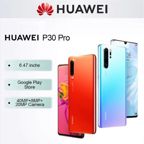 HUAWEI P30 Pro Smartphone Android 6.47 inch 512GB ROM 40MP+32MP Camera Waterproof Cell phone Google Play Store Mobile phones ราคา 8,300 บาท*ส่งฟรี