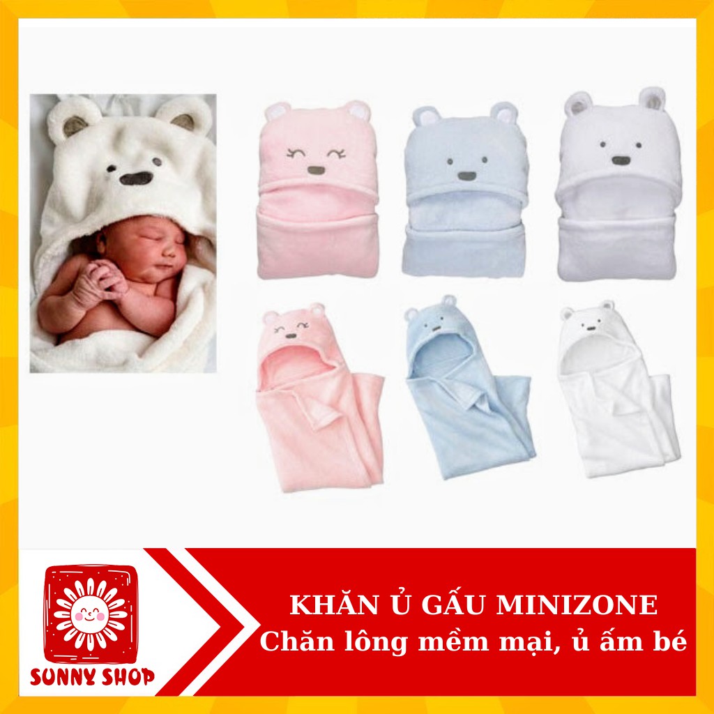 CHO CHỌN MÀU - Khăn Choàng Quấn bế bé sơ sinh Chăn ủ Gấu Minizone cho trẻ