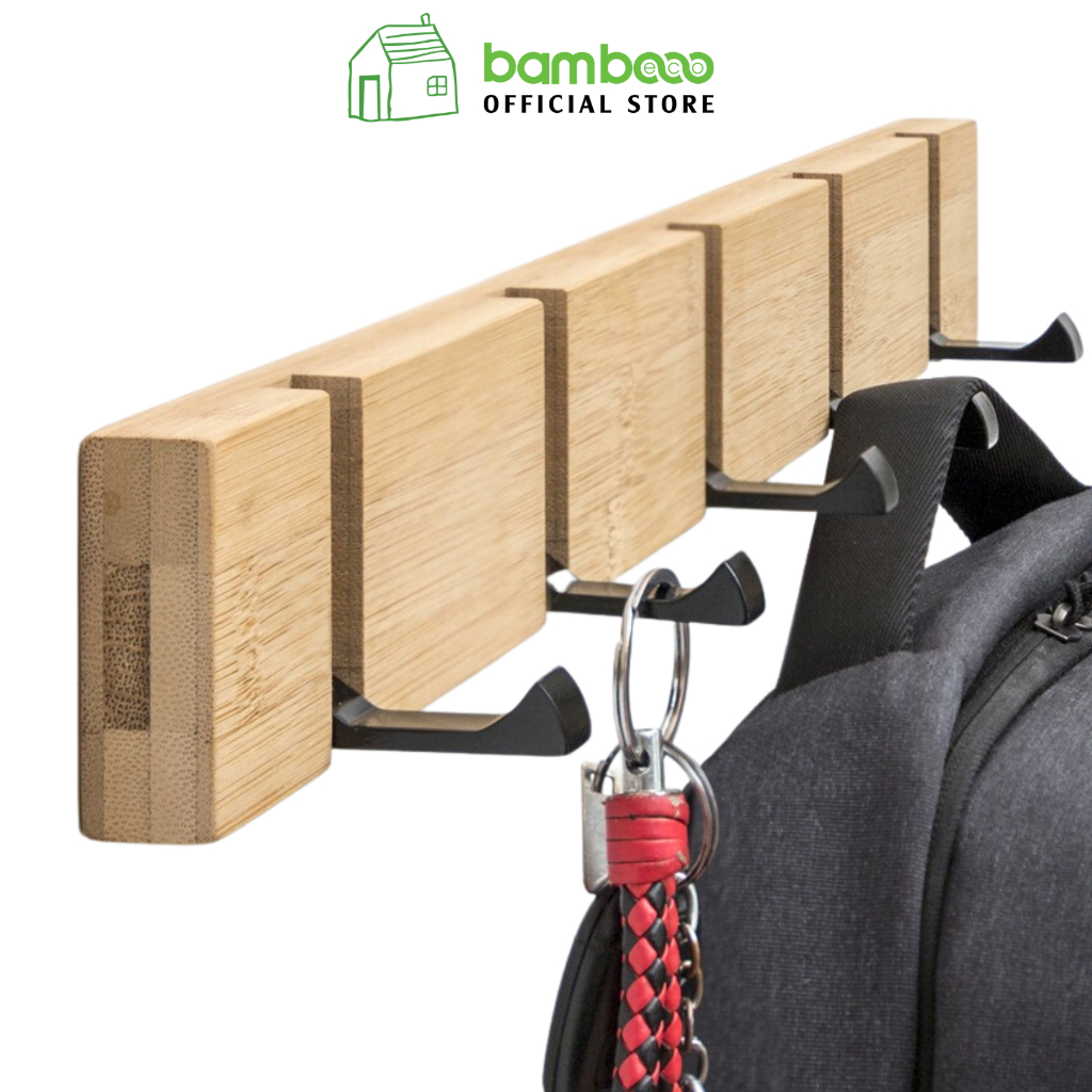 COLLECT VOUCHER 10% OFF -Bambooo eco bamboo hanger hooks portable wall