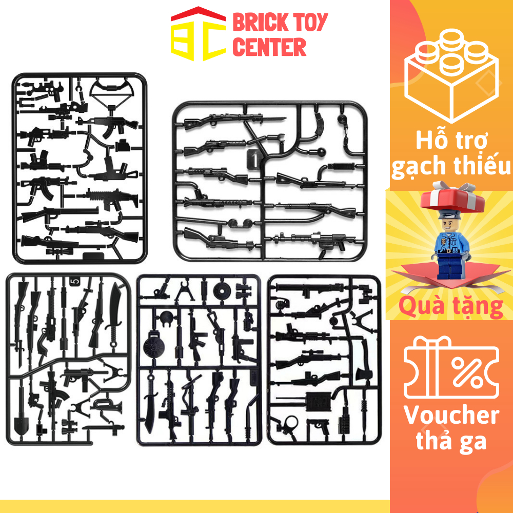 Vỉ súng đồ chơi lắp ráp mô hình quân sự SWAT vỉ phụ kiện MOC tương thích minifigure