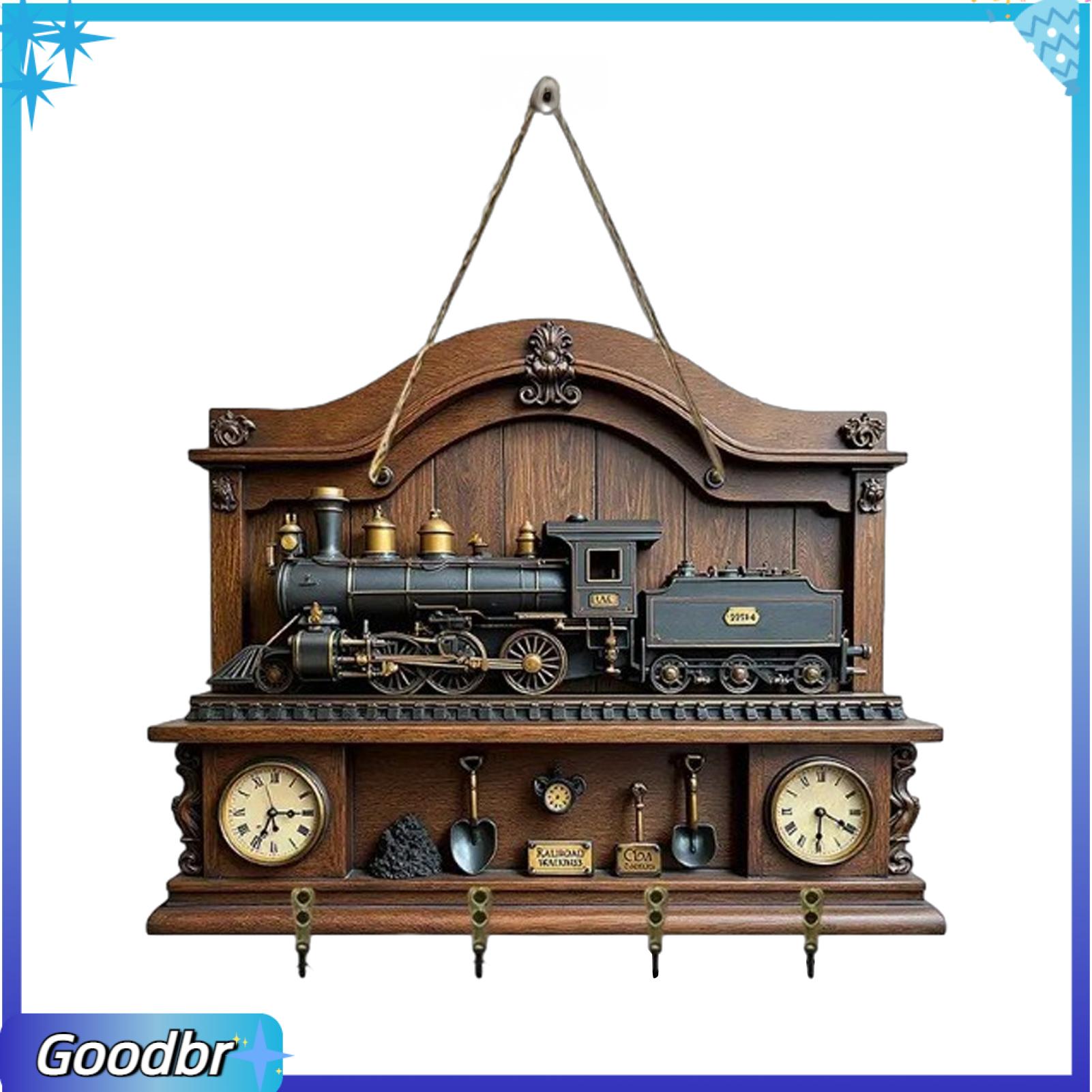 Rustic Key Rack Multi-purpose Key Hook Vintage Train Wall Mount Key Holder with 4 Hooks Decorative Key Organizer for Home Office Highland Cattle Design Multi-purpose Key Hanger Rack
